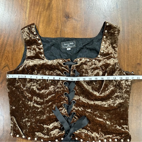 Patricia Wolf Velvet Corset Lace Up Style Ren Faire Festival Top Size 18 - Picture 5 of 5